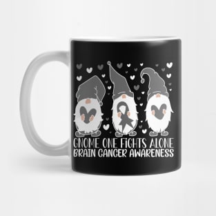 Brain Cancer Awareness Gnome One Fights Alone Mug